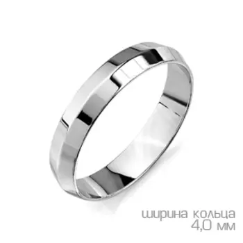 Кольцо обручальное из белого золота Линии Любви