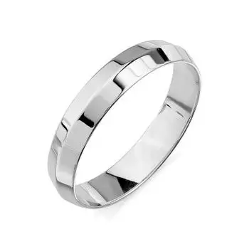 Кольцо обручальное из белого золота Линии Любви