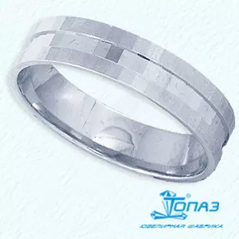 Кольцо обручальное из белого золота Линии Любви