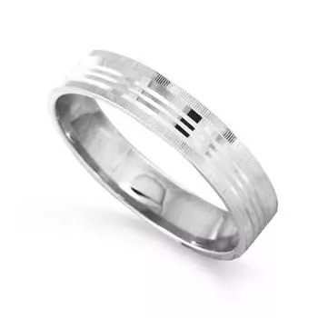 Кольцо обручальное из белого золота Линии Любви
