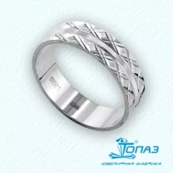 Кольцо обручальное из белого золота Линии Любви
