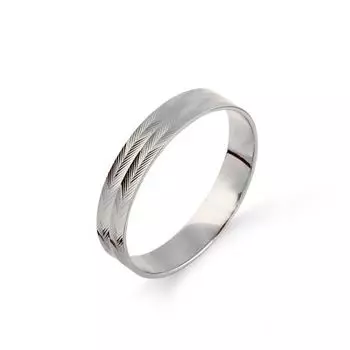 Кольцо обручальное из белого золота Линии Любви