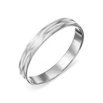 Кольцо обручальное из белого золота Линии Любви