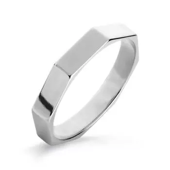 Кольцо обручальное из белого золота Линии Любви