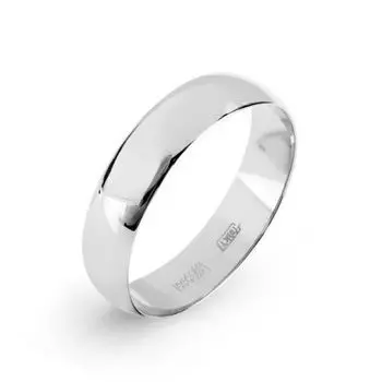 Кольцо обручальное из белого золота Линии Любви