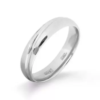 Кольцо обручальное из белого золота Линии Любви
