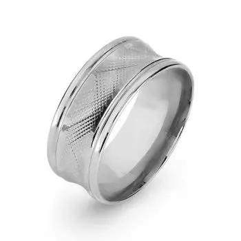 Кольцо обручальное из белого золота Линии Любви