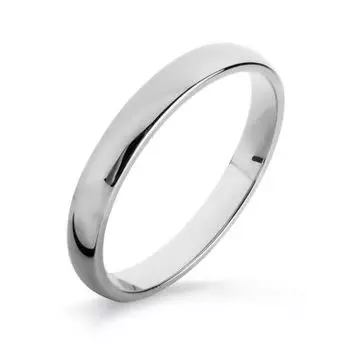 Кольцо обручальное из белого золота Линии Любви