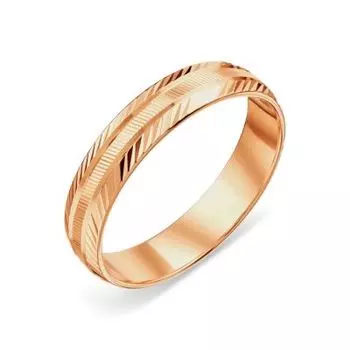 Кольцо обручальное из красного золота Линии Любви