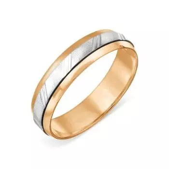 Кольцо обручальное из красного золота Линии Любви