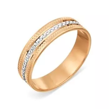 Кольцо обручальное из красного золота Линии Любви