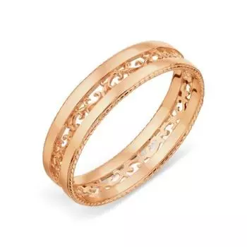 Кольцо обручальное из красного золота Линии Любви