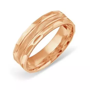 Кольцо обручальное из красного золота Линии Любви
