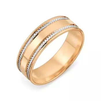 Кольцо обручальное из красного золота Линии Любви