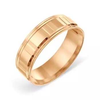 Кольцо обручальное из красного золота Линии Любви