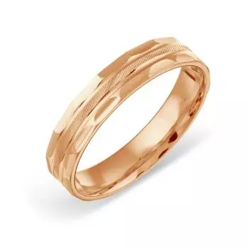 Кольцо обручальное из красного золота Линии Любви