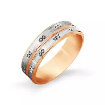 Кольцо обручальное из красного золота Линии Любви