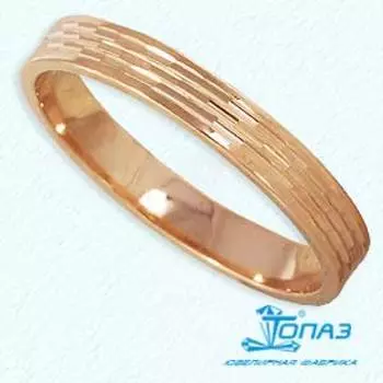 Кольцо обручальное из красного золота Линии Любви
