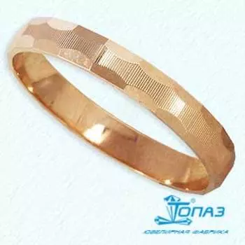 Кольцо обручальное из красного золота Линии Любви