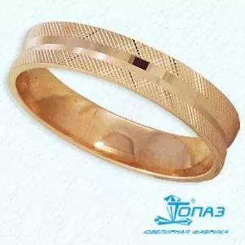 Кольцо обручальное из красного золота Линии Любви