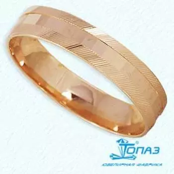 Кольцо обручальное из красного золота Линии Любви