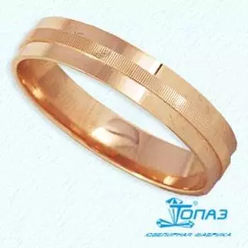 Кольцо обручальное из красного золота Линии Любви