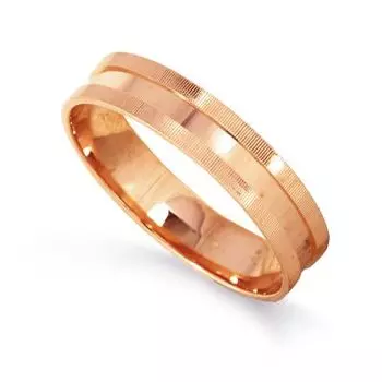 Кольцо обручальное из красного золота Линии Любви