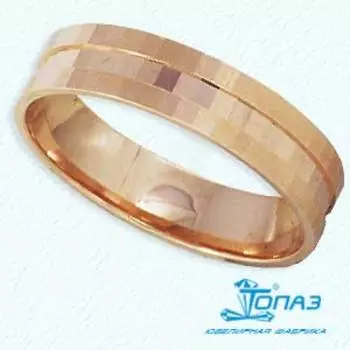 Кольцо обручальное из красного золота Линии Любви