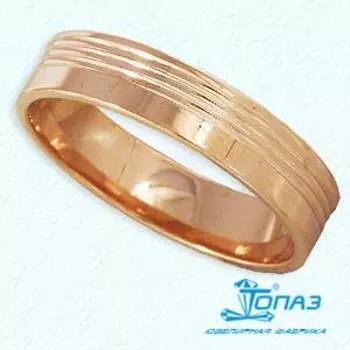 Кольцо обручальное из красного золота Линии Любви