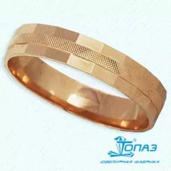 Кольцо обручальное из красного золота Линии Любви