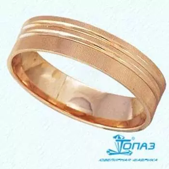 Кольцо обручальное из красного золота Линии Любви