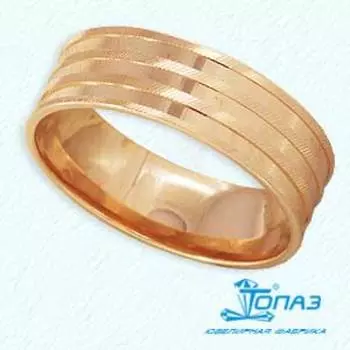 Кольцо обручальное из красного золота Линии Любви