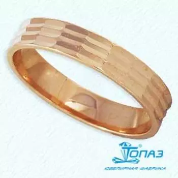 Кольцо обручальное из красного золота Линии Любви