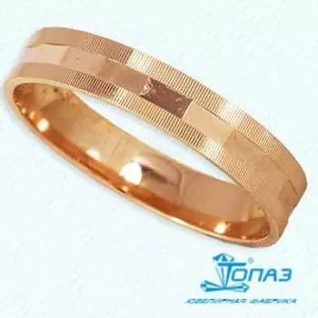 Кольцо обручальное из красного золота Линии Любви