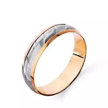 Кольцо обручальное из красного золота Линии Любви