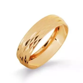 Кольцо обручальное из красного золота Линии Любви