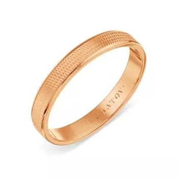 Кольцо обручальное из красного золота Линии Любви