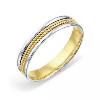 Кольцо обручальное из желтого золота Линии Любви