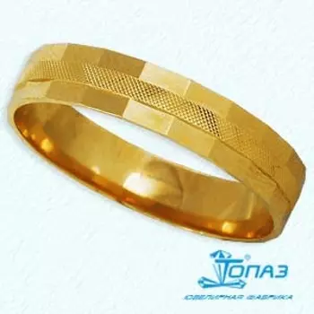 Кольцо обручальное из желтого золота Линии Любви