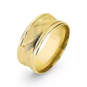 Кольцо обручальное из желтого золота Линии Любви