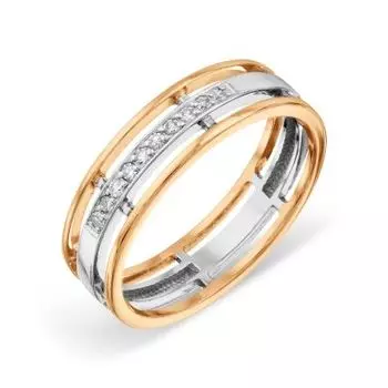 Кольцо обручальное с бриллиантами Линии Любви