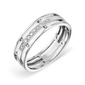 Кольцо обручальное с бриллиантами Линии Любви
