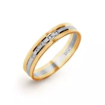 Кольцо обручальное с бриллиантами Линии Любви