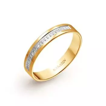 Кольцо обручальное с бриллиантами Линии Любви