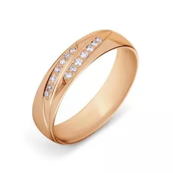 Кольцо обручальное с бриллиантами Линии Любви