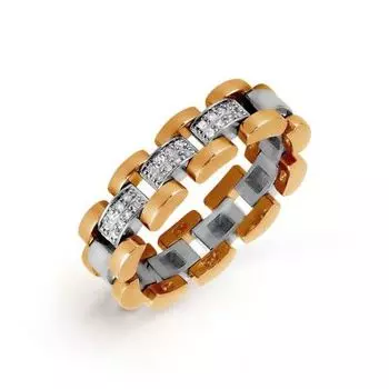 Кольцо обручальное с бриллиантами Линии Любви