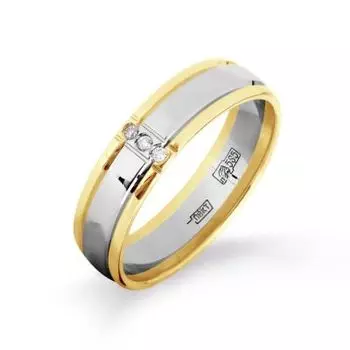 Кольцо обручальное с бриллиантами Линии Любви
