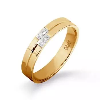 Кольцо обручальное с бриллиантами Линии Любви