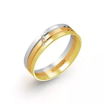 Кольцо обручальное с бриллиантами Линии Любви