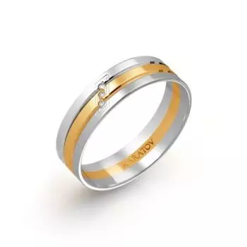 Кольцо обручальное с бриллиантами Линии Любви